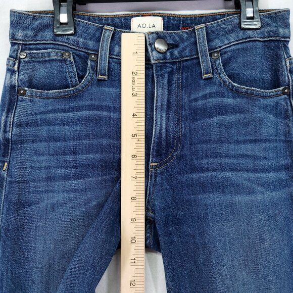 Alice + Olivia AO LA You Look Good Jeans 24 Denim Blue Stretch Tapered Leg - Picture 4 of 15